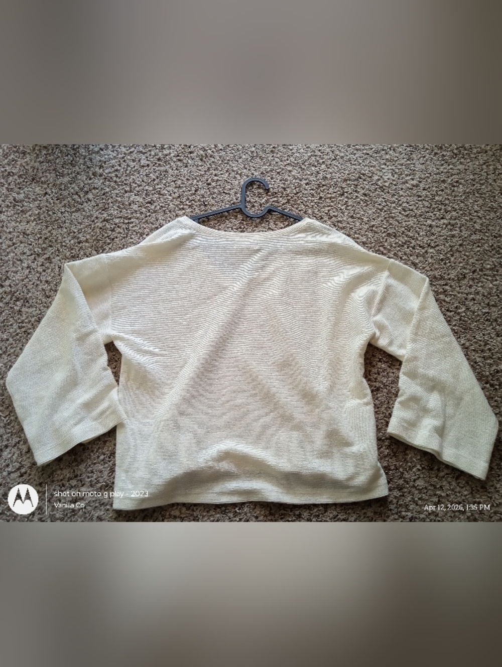 Madewell Deep V Neck Flare Sleeve Sweater Ivory Size Medium - Picture 4 of 8